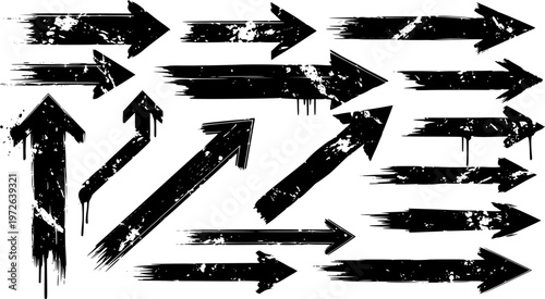 set of grunge arrow vector. grunge arrow brush.grunge arrow paint.
