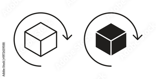 Return purchase icon on white background. icon set