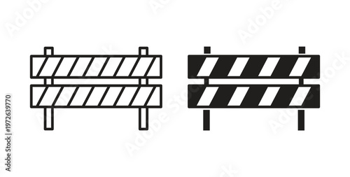 Roadblock icon on white background. icon set