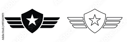 Air force icon, flat PNG style vector illustration representing aviation and military aircraft symbol, clean minimal design suitable for apps, websites, and defense-related graphics.