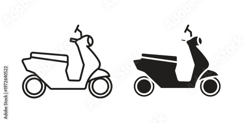 Scooter bike icon on white background. icon set