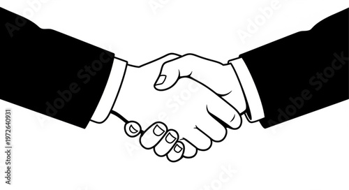 Business partners handshake sealing professional agreement.