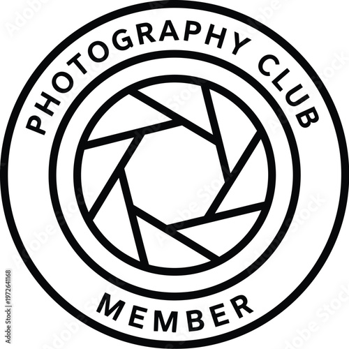 Photography club member emblem celebrating camera day with artistic imagery and visual storytelling