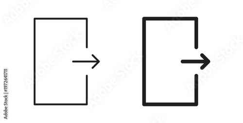 Sign out icon on white background. icon set