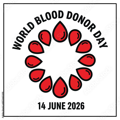 Celebrating World Blood Donor Day on June 14, 2026 with a Symbol of Blood Drops