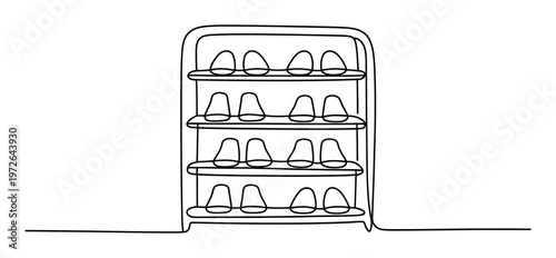 Shoe Rack with Multiple Shelves Vector Illustration
