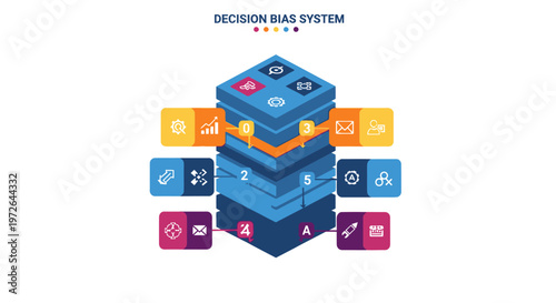 Decision Bias System Infographic, Cognitive Biases, Data Analysis, Business Strategy