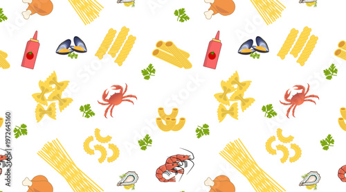 Seamless pasta pattern