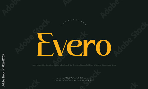 Evero typography design with decorative elements with design element with graphic resource