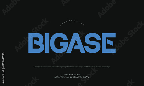 Bigase modern typography with blue geometric accents with sans serif with design element with graphic resource