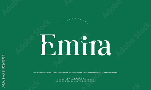 Emira elegant serif typography with classic styling with design element with graphic resource