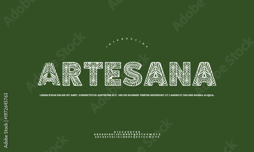 Artesana hand-drawn typography with intricate floral patterns with design element with graphic resource