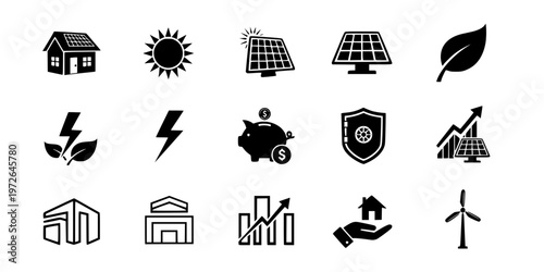 Renewable Energy Home Insurance Green Icon