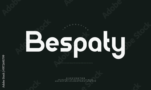 Bespaty typeface displayed on a dark background with graphic design with custom font with graphic resources with white text with typography design with font family with decorative font with sans serif