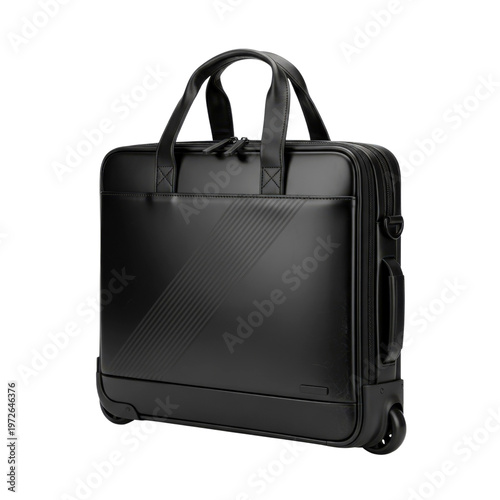 Black rolling briefcase with handles