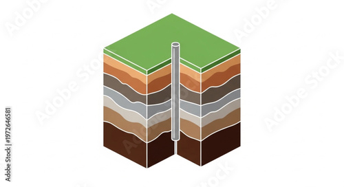 Cross Section Soil Core Sample Showing Layered Strata.