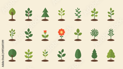 A simple, flat-design illustration of a tree against a neutral background. This image evokes feelings of peace and growth, making it ideal for environ