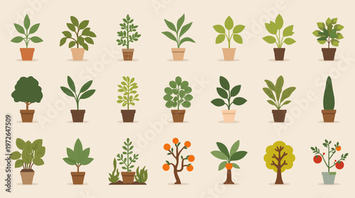 A simple, modern illustration of a potted plant. Perfect for representing growth, nature, or a calming aesthetic in design projects and websites.