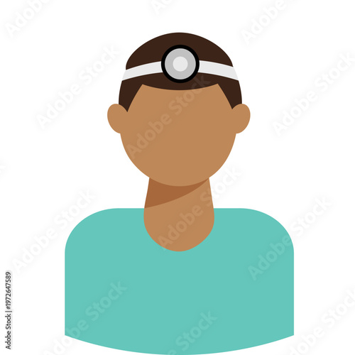 Doctor avatar in uniform. Flat style male. Icon for apps, websites and UI design. Vector illustration