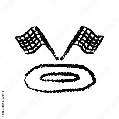 Two Checkered Flags Racing Icon