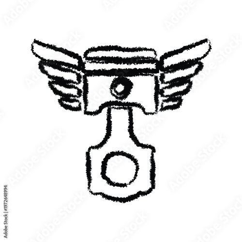 Piston With Wings Icon