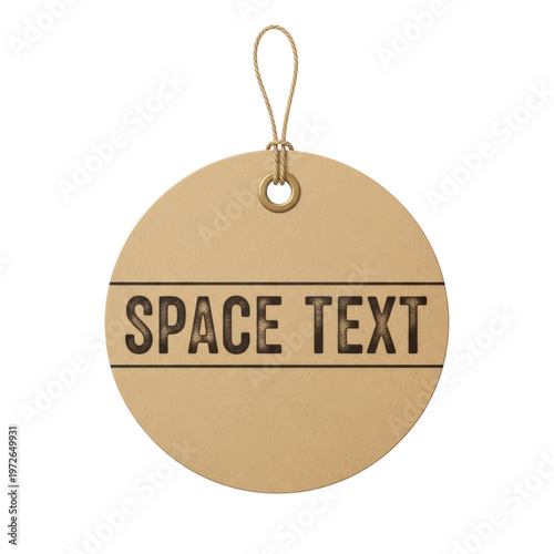 Round kraft paper tag with string