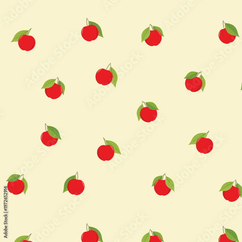 Cute Apple Seamless Pattern for Kitchen Decor, Wrapping Paper and Farmhouse Textiles