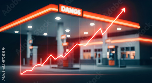 Rising gas prices a visual representation of increasing fuel costs
