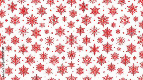 Festive Red Snowflake Pattern Photo for Holiday and Winter Seasonal Decor