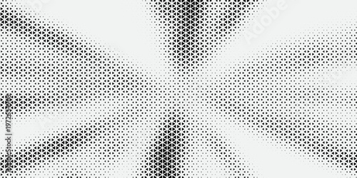 Triangle Shapes Vector Abstract Geometric Technology Background. Radial Composition Halftone Frame Triangular Retro Simple Pattern. Minimal Style Dynamic Tech Wallpaper