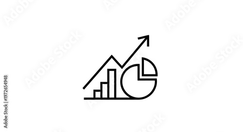 Business Growth Analytics Icon Line Art