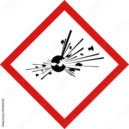 Explosive Hazard Symbol – Chemical Safety GHS Exploding Bomb Warning Sign Vector
