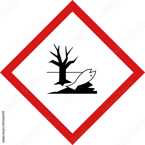 Environmental Hazard Symbol – Chemical Safety GHS Dead Tree and Fish Warning Vector
