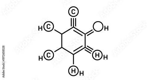 Chemical Structure Diagram of a Cyclic Organic Compound
