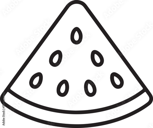 A refreshing triangle slice of juicy watermelon with visible seeds summer fruit snack