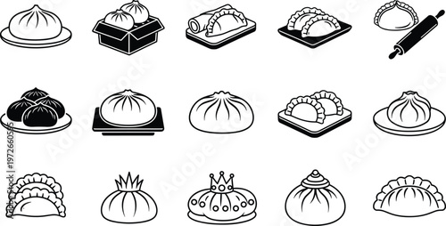 Dumpling Vector Illustration Showing Asian Cuisine