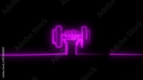 Neon glowing 3d dna double helix animation loop, scientific genetic structure visualization dna animation