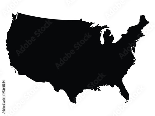 Black silhouette of the united states map