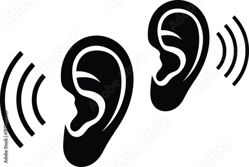 Ear Vector Illustration Showing Hearing Icons