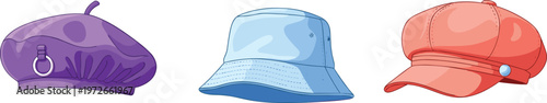 Hat Vector Illustration Showing Fashion Accessories