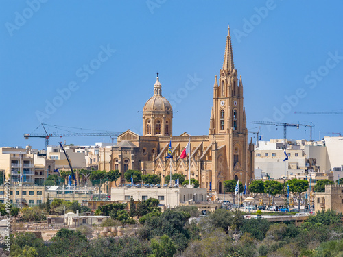 Bilde på lerret Ghajnsielem Parish Church - Ghajnsielem, Malta