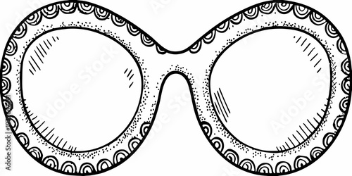 An intricate black and white drawing of a decorative masquerade mask