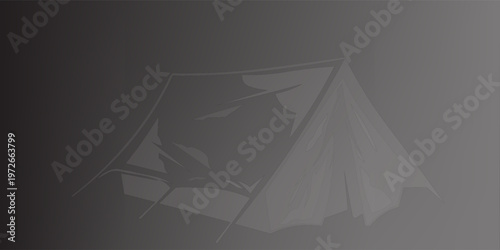 Classic vintage camping tent for trip journey travel adventure, on isolated white background. Retro booth camping and mountain exploring. Custom graphic print design vector engraving illustration.