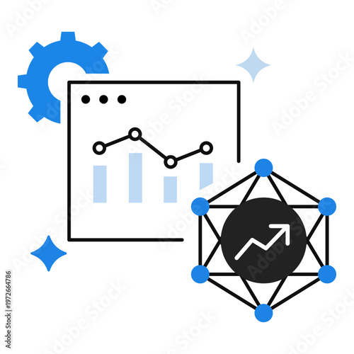 Predictive AI Analytics Icon. AI, Analytics, Prediction Symbol. Illustration for Data Forecasting Concept.