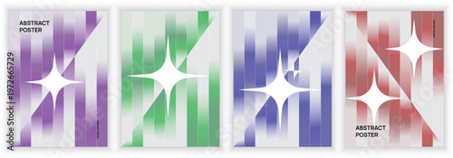 Abstract Star Glow Poster Design with Gradient Light Burst and Geometric Shapes, Creative Visual Artwork for Modern Branding and Graphic Design Projects