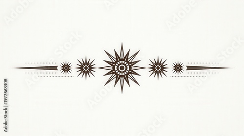 Vector Illustration of Intricate Sunburst Design with Radiant Lines and Geometric Elements