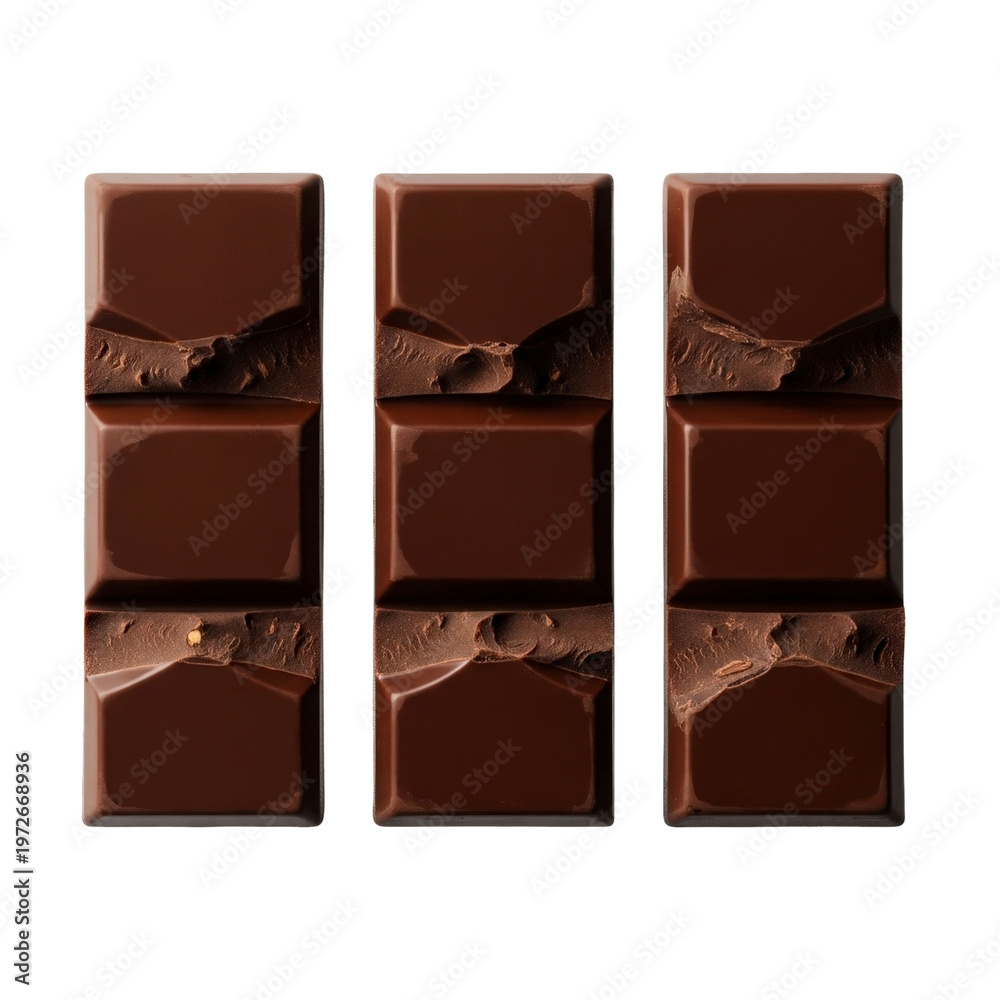 Fototapeta premium Three bars of dark chocolate