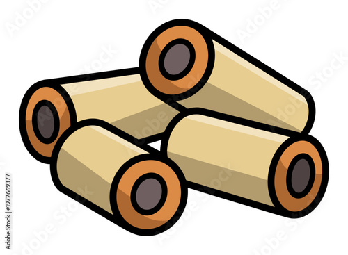Cartoon Logs Vector Illustration
