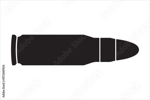 A single bullet silhouette vector illustration design, ammunition weapon icon design