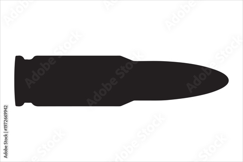 A single bullet silhouette vector illustration design, ammunition weapon icon design